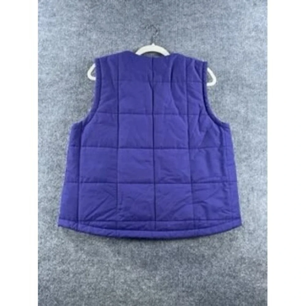 Jordan Brand Purple Quilted Puffer Vest Full Zip Sleeveless Jacket Small Loose
